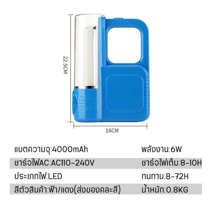 ไฟฉาย-ไฟฉุกเฉิน-led-ไฟฉายพกพา-แบบชาร์จไฟ-ไฟฉายฉุกเฉิน-2in1-พกพาสะดวก-ความจุ-4000-mah-ใช้งานได้หลากหลาย-ไฟครัวเรือน-ไฟแคมป์ปิ้ง-รุุ่น-km-7618