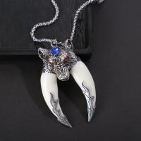 Retro Punk Nordic Beast Wolf Tooth Pendant Mens Domineering Necklace Punk Rock Classic Viking Amulet Jewelry