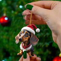 Acrylic Christmas Cute Dog Hanging Tree Pendant Christmas Pendant for Home Decoration 2024 New Year Ornament Decorations Gifts Christmas Ornaments