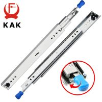 KAK 10" - 50" Drawer Runners with Lock Ball Bearing Three Fold Full Extension Heavy Duty Drawer Slide 53mm Wide Rail Hardware