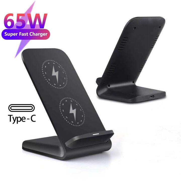 ✟℡ 65W Super Fast Wireless Charger Phone Holder Dock Stand Station For  iPhone 14 13 12 11 Pro Max Samsung Xiaomi Charger Adapter 