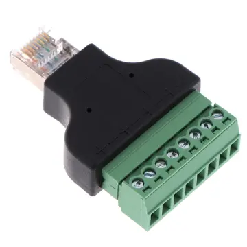 30cm RJ45 Network Cable Ethernet Male To 8 Pin AV Terminal Screw Adapter  Converter Block Plug Cable for CCTV Camera 