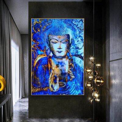 Xiaotrangwu 1ชิ้น Religious Wall Art-ภาพพระพุทธรูปและภาพวาดผ้าใบสำหรับตกแต่งบ้าน-Frameless Chinese God โปสเตอร์-เหมาะสำหรับห้องนั่งเล่นห้องนอนหรือสำนักงาน