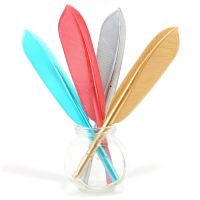 4Pcs/lot Feather Pens Ballpoint Pen Writing For School Supplies Stationery Cute Kawaii Pen Stationery Ball point Pens Pens