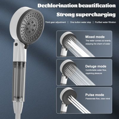 ZhangJi New 3 Mode Water Saving Filtration Shower Head  High Pressure Rainfall Sprayer Massage Eco Shower Bathroom Accessories Showerheads