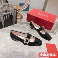 RV&amp;SW*rhinestone square buckle Mary Jane shoes womens 2022 Roger vivierˉspring and autumn new shallow mouth square toe retro single shoes flat womens shoes