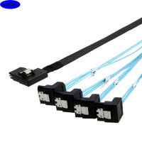 SFF-8087 MINI SAS ถึง4พอร์ต SATA 90องศาสายเชื่อมต่อเซิร์ฟเวอร์ความเร็วสูง