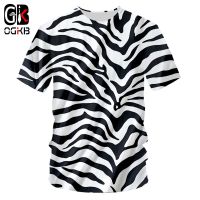 Tshirt 2018 New Zebra stripes O Neck T-shirt Large size leisure 3D Printing Personality Loose Fitness Workout Tee Shirts