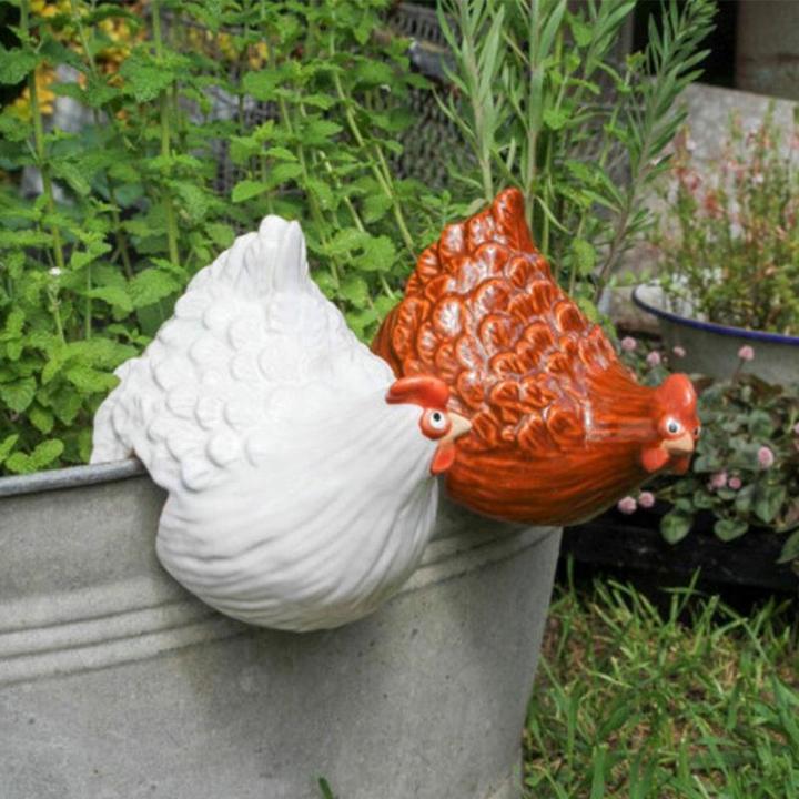 hot-k-รูปปั้นไก่เรซิ่นที่นั่งรูปปั้นไก่ตกแต่งสวนหลังบ้านรูปไก่งานฝีมือศิลปะบันไดไก่