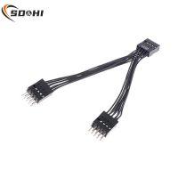 1Pc Computer Motherboard USB Extension Cable 9 Pin 1 Female To 2 Male Y Splitter Audio HD Extension Cable For PC DIY 12cm Wires  Leads Adapters