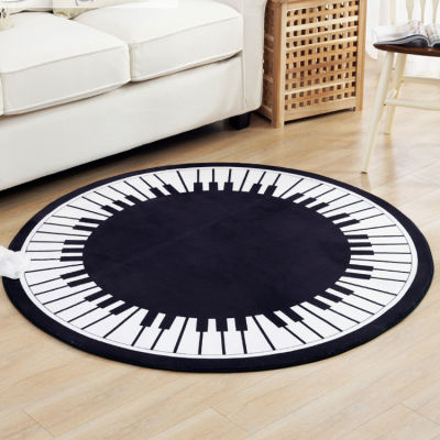 Creative Piano Key Round Carpets For Living Room Home Area Rugs For Bedoom Cartoon Carpet Kids Room Computer Chair Floor Mat