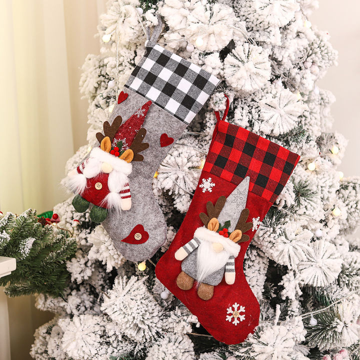 ถุงของขวัญคริสต์มาส-ถุงเท้าคริสต์มาส-ถุงขนมซานตาคลอส-ตกแต่งต้นคริสต์มาส-ของขวัญวันคริสต์มาส-อุปกรณ์ตกแต่งวันคริสต์มาส-ของขวัญ