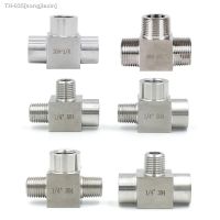 ✵ M14 M16 M20 1/8 1/4 3/8 1/2 3/4 BSP Female Thread 304 Stainless Steel Tee Type 3 Way High Pressure Pipe Fitting Connector