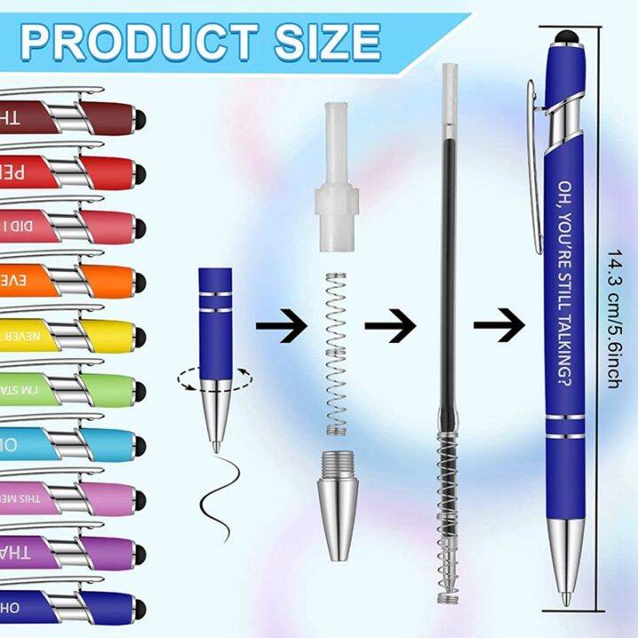 10-pieces-demotivational-sarcastic-ballpoint-pens-macaron-touch-stylus-pens-for-office-black