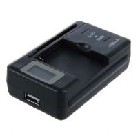 Universal LCD Mobile Cell Phone Battery Charger USB Fast Black