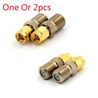 HVJ-One Or 2pcs F Type Female Jack To Sma Male Plug Straight Rf Coaxial Adapter F Connector To Sma Convertor Gold Tone