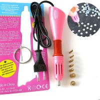 【CW】 Fast Heated! Hot Rhinestones Applicator Pink Iron-on Wand EU/US Plug Heat-fix Gun Garment B2852