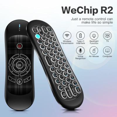 Wechip R2 2.4G Wireless Air Mouse Keyboard Motion Sense Backlight Air Mouse Touchpad Remote Control Keyboard for Android TV Box