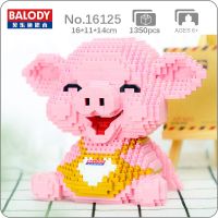 Balody 16125 Animal World Pink Smile Pig Piggy Sit Pet Doll 3D Model Mini Diamond Blocks Bricks Building Toy for Children no Box