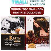 Nhuộm đen Nhuộm nâu New Kafen Cherry Collagen 500ml x2 không dính màu lên