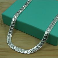 【DT】hot！ 925 Sterling 5mm Sideways Necklace 18/20/24 Inch Chain Woman Men Fashion Wedding Jewelry