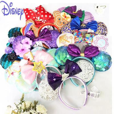 Hot Disney Mickey Ears Headband Firework Headband With Castle Peter Pan Cosplay Hairband Disneyland Letter Headband Girl Gift