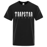 Trapstar เสื้อยืดพิมพ์ลายตัวอักษรลอนดอนสำหรับผู้ชายเสื้อยืดผ้าฝ้ายระบายอากาศได้ดีสำหรับฤดูร้อนท็อปส์ซูคอรอบใหม่ขายส่งตลกๆเสื้อยืดแบรนด์ Xs-3xl สไตล์ป๊อปสำหรับผู้ชายและผู้หญิง