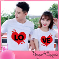 คู่ T เสื้อคนรักวันวาเลนไทน์แขนสั้น Love พิมพ์ T เสื้อ