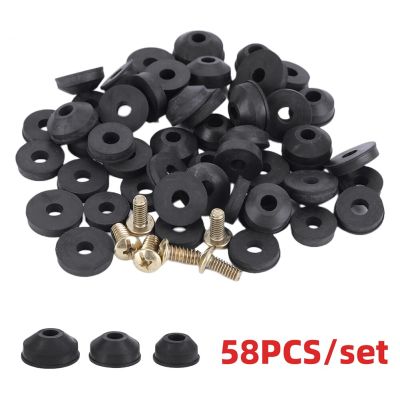 58Pcs Faucet Washers with Brass Screws Bathtub Faucet Repair Set Flat and Beveled Rubber for Kitchen Tap Or Bathroom Sink Leak Gas Stove Parts Accesso