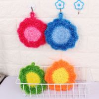 Flower Shaped Dish Scrubber Sponge Non-scratch Cute Home Kitchen Bowls Pan Dishes Washing Cleaning Cloth Tableware Scouring Pad Dish Cloth  Towels