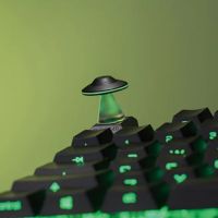 UFO Artisan Keycap หมวกกุญแจเรซินหมวกคีย์บอร์ดแบบกลไกส่วนบุคคลไฟส่องสว่างสำหรับของขวัญคีย์บอร์ดเล่นเกมกล