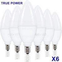 【boloni HHG】หลอดไฟ Led 6ชิ้น,ไฟสีขาวเย็นอบอุ่นในร่มโคมไฟ LED E14 E27 3W 5W 7W 220V 230V 240V หลอดสำหรับเทียนไฟฟ้าโคมระย้าตกแต่งบ้าน