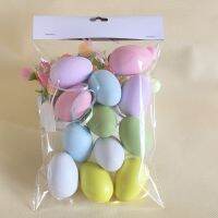 Easter decoration supplies colorful plastic egg pendant DIY childrens spring festival decoration supplies 12 packs