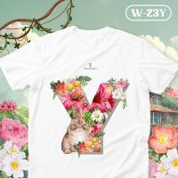 เสื้อยืดตัวอักษร Bunny Flora ตัวอักษร( Y Z )