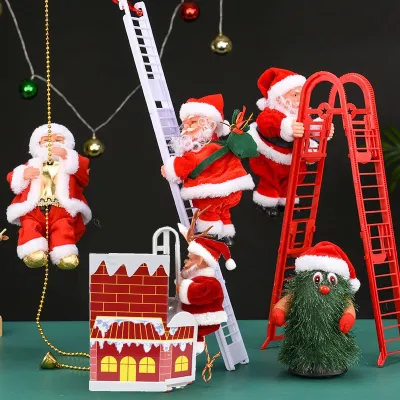 【Yohei】ตกแต่งคริสต์มาส บันไดไฟฟ้าซานต้า ของขวัญคริสต์มาส ของเล่นซานต้า ปีนบันได ของเล่น