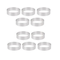 10 Pcs เหล็กกล้าไร้สนิมกลมแหวนทาร์ต Tower พายเค้กเครื่องมืออบแม่พิมพ์ Perforated เค้กมูส Ring8cm