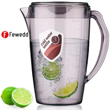 60 Ounces Glass Pitcher with Lid, Hot/Cold Water Jug, Juice and Iced Tea  Beverage Carafe