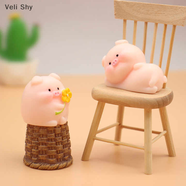 veli-shy-โมเดลสัตว์ตุ๊กตาหมูน่ารักขนาดเล็ก-อุปกรณ์ประดับตกแต่งภูตประจำสวนขนาดเล็กตกแต่งบ้านภูมิทัศน์ขนาดเล็กมอส