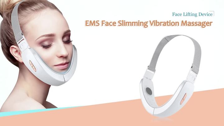 Facial Lifting Device Chin V-Line Up Belt Machine LED Photon Vibration  Massager