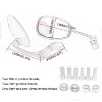 กระจกมองหลังสำหรับมอเตอร์ไซค์,กระจกมองข้างสำหรับมอเตอร์ไซค์วิบากขนาด8มม. 10มม. สีดำ10มม. สำหรับฮอนด้าซูซูกิ
