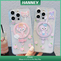 Hanney สําหรับ iPhone 15 14 13 12 11 Pro Max Plus เปลือกหมาจิ้งจอกสัตว์กระต่ายการ์ตูนน่ารักเปลือกกาวป้องกันการสั่นสะเทือนmagsafeชาร์จไร้สายโปร่งใสฝาครอบด้านหลังโปร่งใสCPH-01