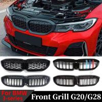 สำหรับ BMW G20 3-Series G20 G21 G28 2019-2020กันชนหน้า Hood Kidney Grill Racing Grilles เปลี่ยนเพชรดาวตกสีดำสไตล์