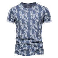 Short sleeved men’s T shirt 2022 summer new cotton pineapple print beach t shirt