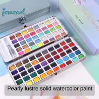 Jowoart ใหม่กล่องเหล็กบรรจุภัณฑ์ Solid ชุดสีน้ำ50/72/90/100สี Pearlescent สีสีน้ำภาพวาดสีน้ำสีย้อม