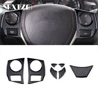 、‘】【’ Car Steering Wheel Cover Trim Carbon Fiber For Toyota Corolla 2014 2015 2016 2017 2018 Auto Steering Wheel Cover Trim Sticker