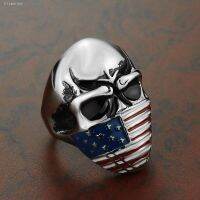 ✾□✵ 1pc EDC Skull American Flag Self-defense Single Finger Buckle Ring Ladies Anti-wolf Mens Outdoor Finger Fist Ring Safety Tools