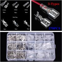 【CW】 270 Pcs 6.3/4.8/2.8 Insulated Electrical Wire Terminal Crimp Spade Connectors Assorted Set