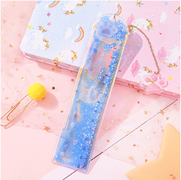 1 pcslot Oil flow sand bookmark rulers Kawaii laser girl drawing template lace Sewing Ruler stationery office school