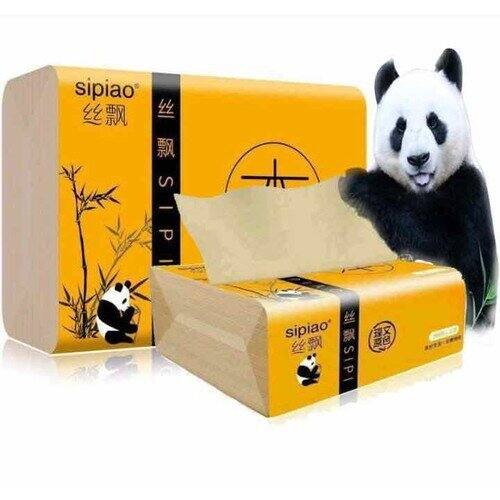 1 thùng khăn giấy rút giấy ăn gấu trúc sipiao loại i làm từ sợi tre siêu - ảnh sản phẩm 4