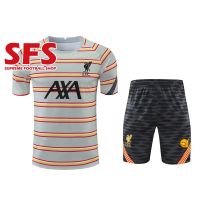 21-22 Liverpool Stripe Pre Match Soccer Football Jersey Sports Jerseys Loose Fans Version S-2XL